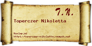 Toperczer Nikoletta névjegykártya