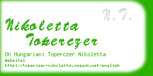 nikoletta toperczer business card